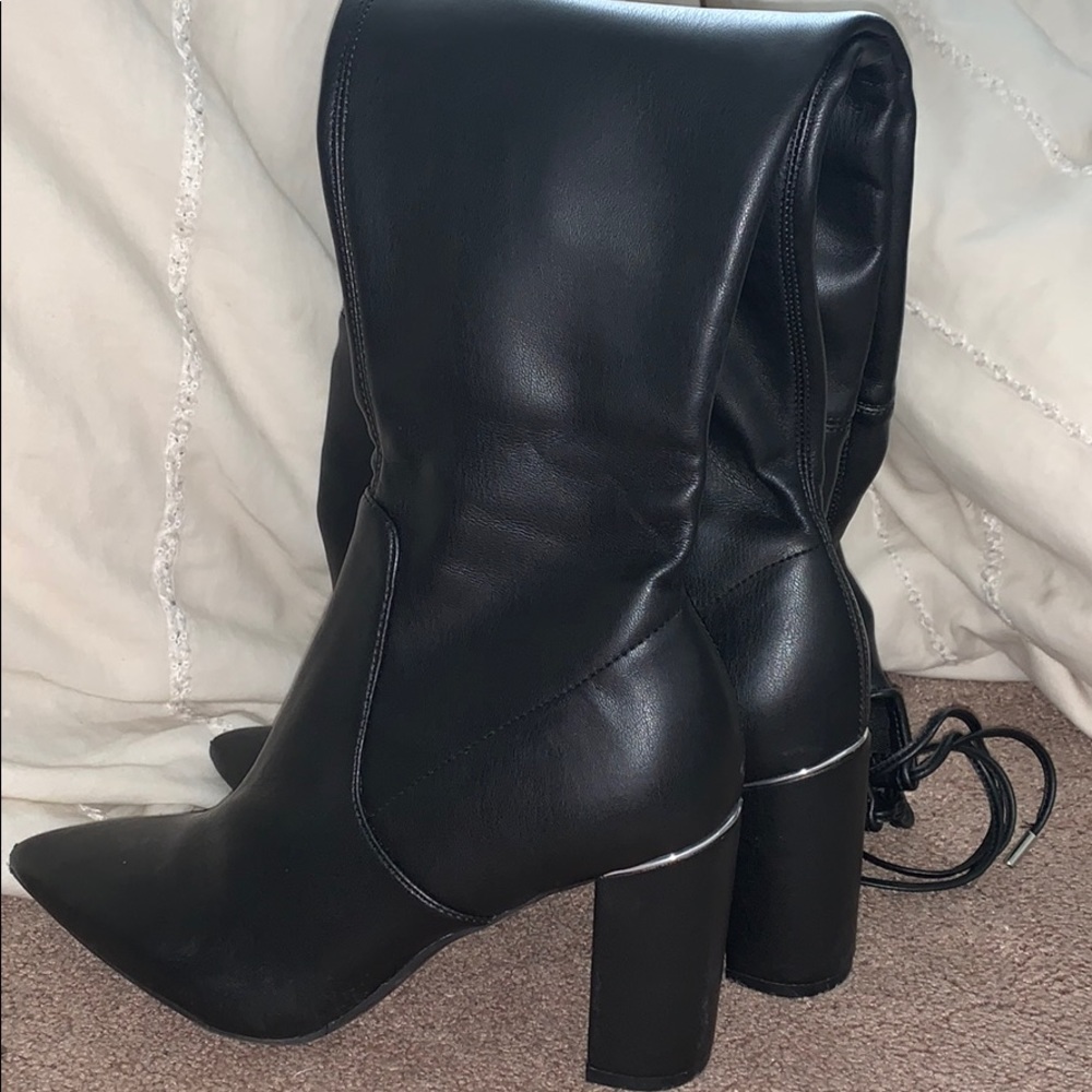 Marc Fisher Leather Black Boots